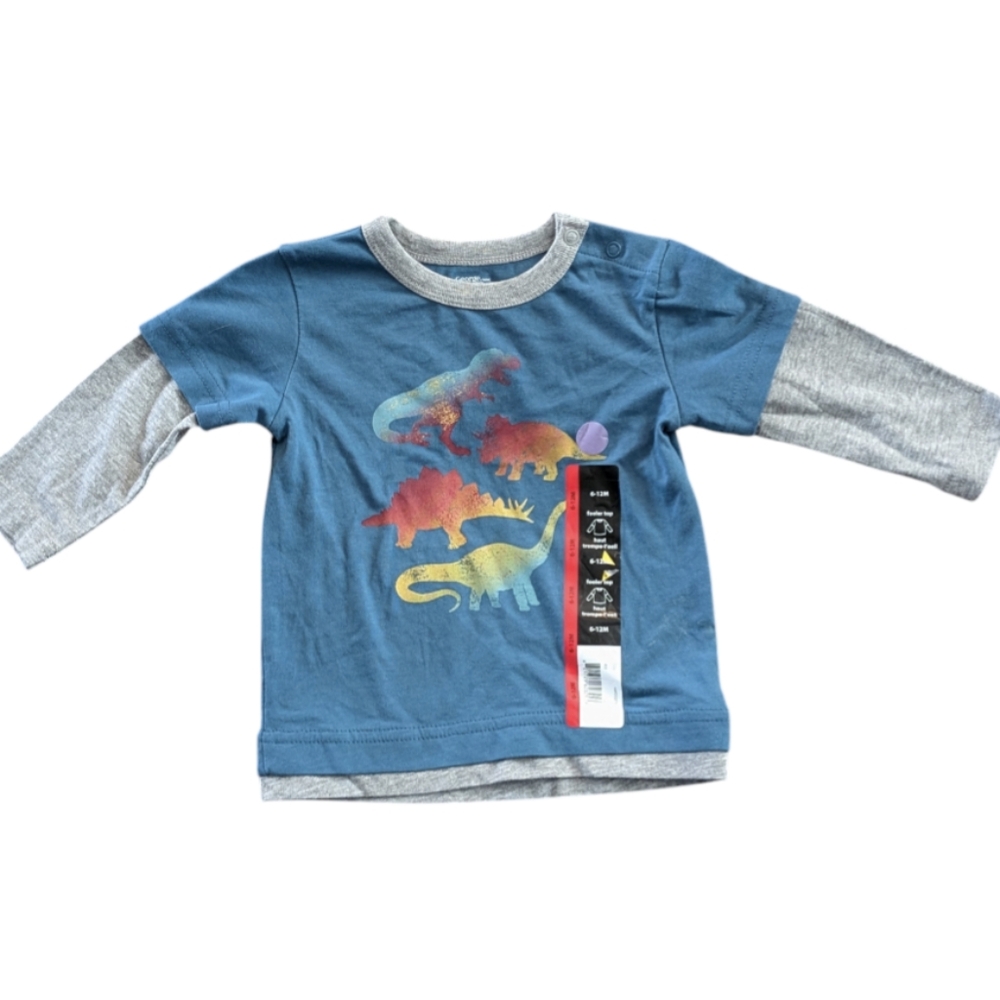 🍼 4 for $10 Dinosaur long sleeve shirt 6-12 month NWT